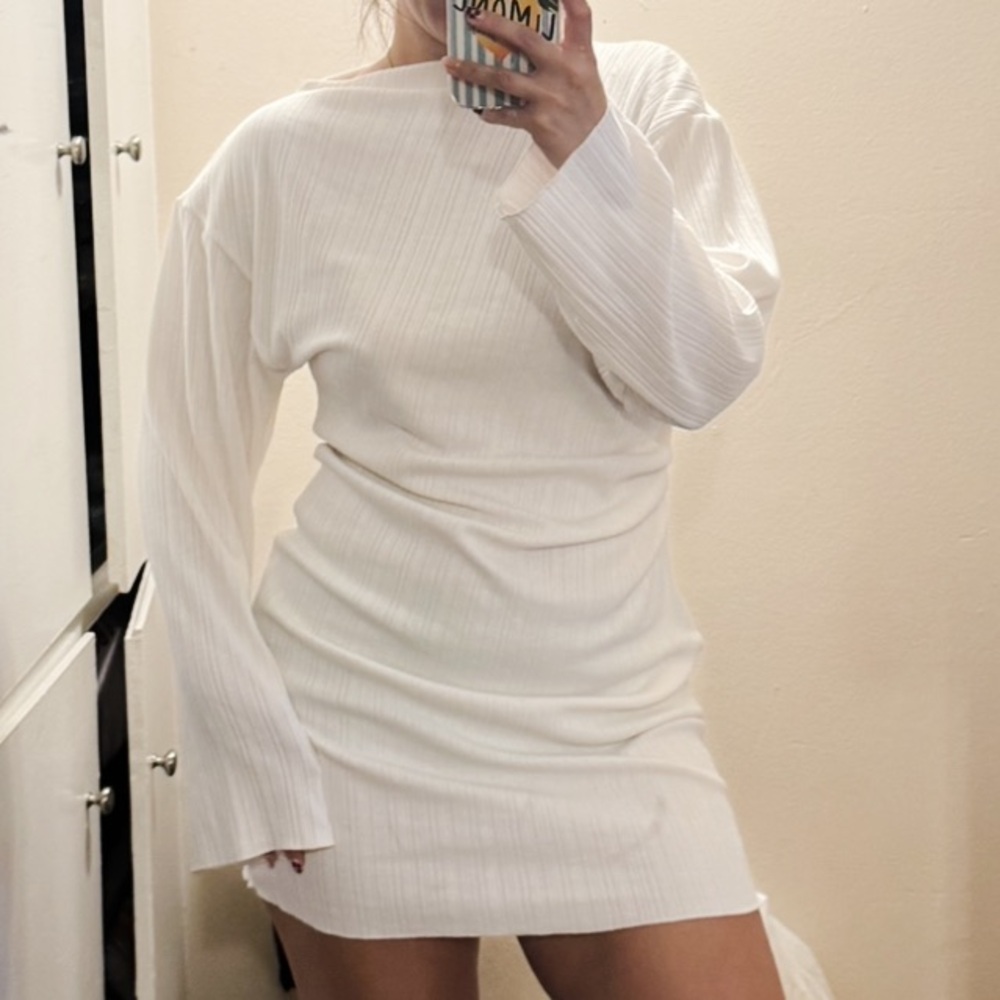 H&M White Asymmetrical Dress